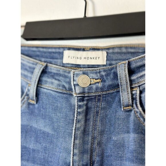 Flying Monkey Jeans Size 26 Slit Ankle Dark Stretch Denim Women’s Y3013 Slim Leg - Picture 5 of 10